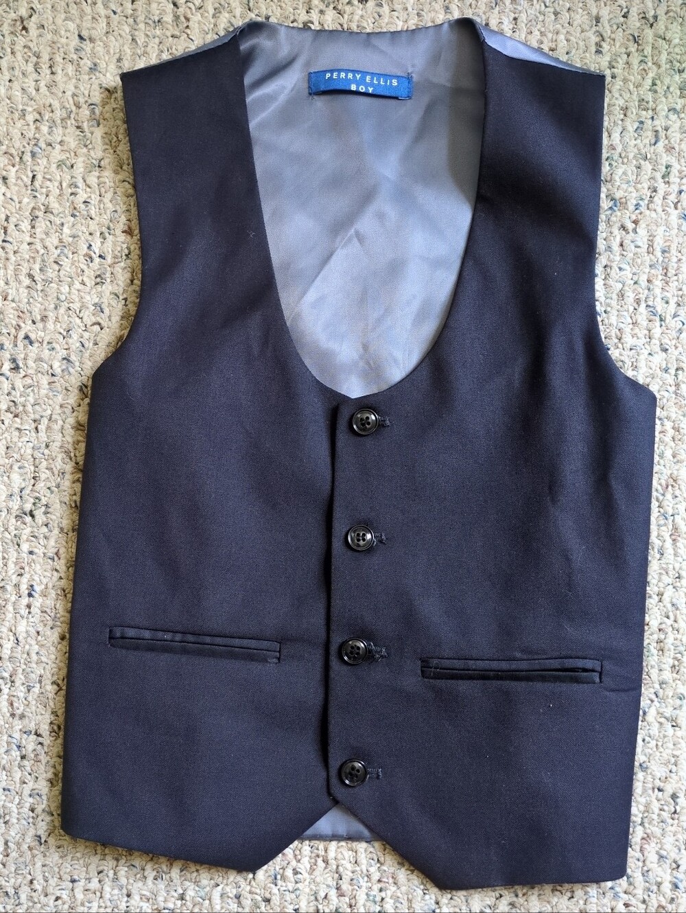 Perry Ellis Boys Suit Vest Charcol Gray Sz 8